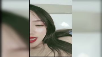 The bitch with a beautiful face and a model body is fucked by her tattooed boyfriend from behind, with red lips and face, oral sex episode 02