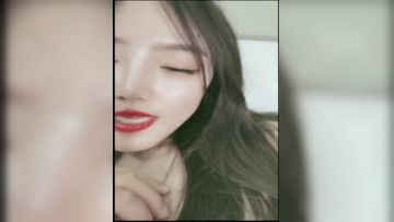 The bitch with a beautiful face and a model body is fucked by her tattooed boyfriend from behind, with red lips and face showing