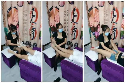 Roadside foot massage health center adds money to pick up girls with big breasts female technicians to do special services without condoms