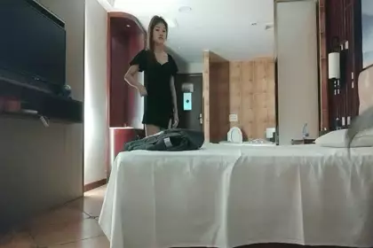 Female technician only blowjob, no breasts, push open panties, lick pussy, 69 position blowjob, good close-up deep throat in front of the camera
