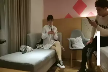 The young woman put on black silk and fucked on the sofa, deep throat blowjob, riding and thrusting hard