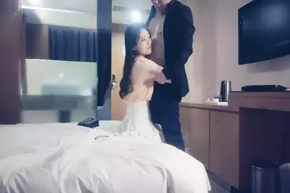 Smiling sweet girl in a suit, tearing her stockings apart and touching her pussy through her panties, licking her pussy, close-up blowjob, 69, back-entry, hard fuck and facial cumshot