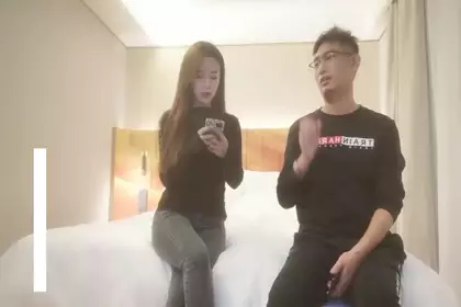 Sexy black jeans girl fucked, raised her ass and deep throated blowjob, then fucked hard