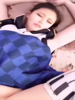 Fuck the pretty hairless girl so hard and cum on her face