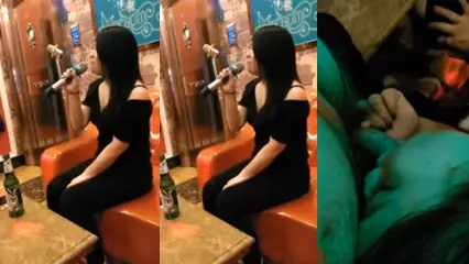 Sexy young woman was invited out to the KTV and fucked until the hotel was too sexy