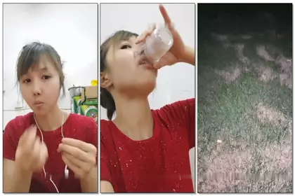 Niuniu will call the slim young woman Da Hei Niu masturbating outdoor car shock, the roadside vibrator plugged in the pussy exposed back to the car oral sex