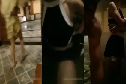 A funny young man asked a beautiful girl to go to a hot spring bath and leisure hotel for a high-priced gift. He had sex in the health pool and live broadcasted it without fear of being discovered. Mandarin dialogue