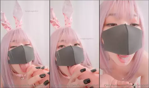 Doll sister 『HongKongDoll』 latest March private message special your Easter slut bunny private message short video-2