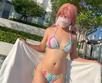 Original material・Boyfriend fucks sexy bikini swimsuit girl-Sakura Kitten