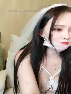 [FH Stream] Hairless, fat pussy, beautiful breasts girl in wedding dress and sexy outfit masturbates, fishnet stockings and high heels, fake dick thrusts, rides hard