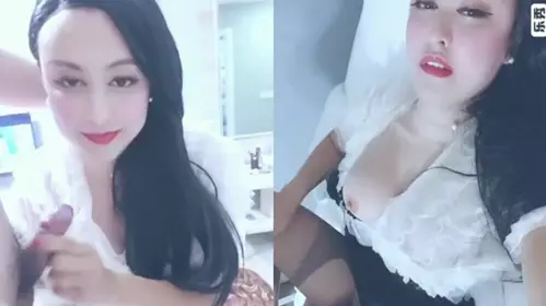 gc domestic TS series Chen Bing uses cucumber foreplay to relax her chrysanthemum, wearing a chastity lock and being fucked hard, then eats the semen beautifully
