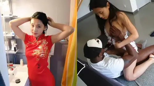 GC Internet celebrity goddess Liu Yue Asian student fucked with a black cock and was fucked with white juice in the hole