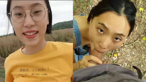 Internet celebrity goddess Liu Yue domestic AV outdoor exposure small woods oral sex shot mouth full