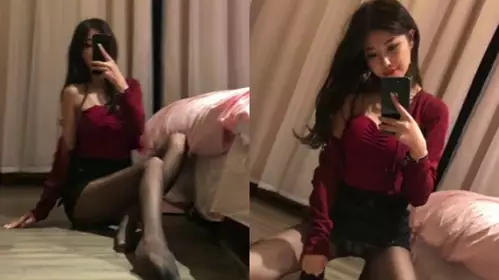 Yang Chenchen's super sexy black silk teasing temptation video leaked out of blood spraying temptation