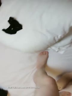 The girl with fair skin in the hotel, high heels and beautiful legs, raised up her hairless pink labia, licked and played with her pussy, fucked and fucked out love juice
