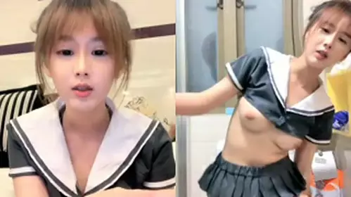 zb high-quality student girl in front of the camera wearing high heels pumping fake dick ~ so beautiful
