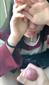 It's so exciting to have sex with my girlfriend who was born in the 2000s in the corridor. I shot her in the face.