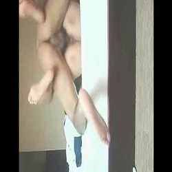 Sexy young woman in China does the most primitive actions with her husband at home, and is very shy in front of the camera