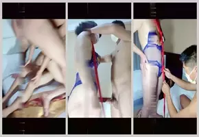 [Female slave] Training wife's back door development full tutorial, the final double hole insertion double insertion and then rope