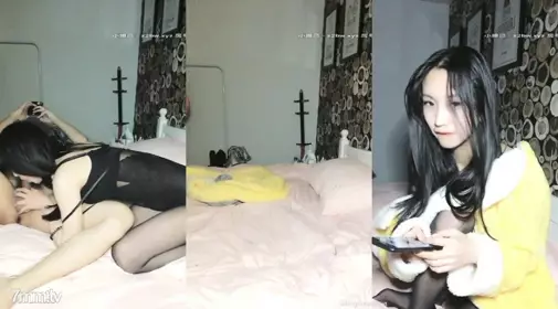 Long-haired pure desire type super high-value sister, black silk beautiful legs called her bestie to do threesome