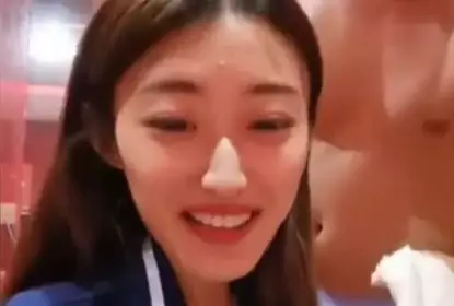 The skinny and beautiful live streamer wore a uniform to thank her fans