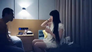 Make an appointment with a celebrity face and beautiful legs girl with open crotch black stockings and beautiful ass licking cock 02