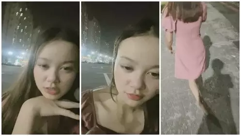 Summer night, cool breeze, [Cao Cao 00] Little Lolita challenges outdoor street exposure, field 3P, pink big breasts abalone, play with this heartbeat