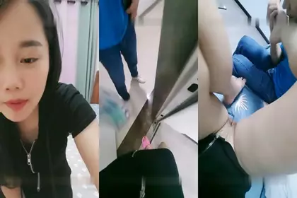 The beautiful little slut swallowed sperm and hooked up with the Ele.me delivery guy. The delivery guy said that the blowjob was too good and the pussy was too hot to bear it.