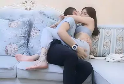 A long-legged sweet girl rides hard on top!