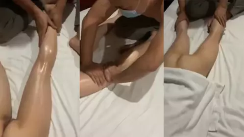 The extremely beautiful young woman has a very promiscuous private life. The hotel technician gives her a massage. Her smooth thighs and private parts are so tempting!