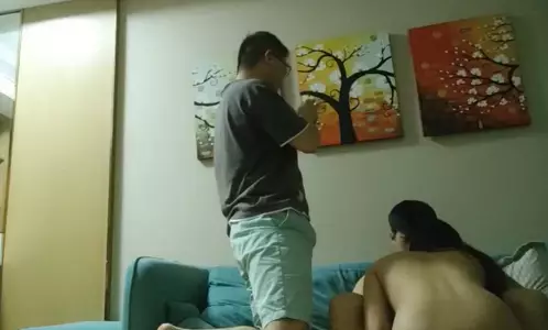 Tutor Gouye takes his student apprentice to a 3P with a very resistant girl and eats something together