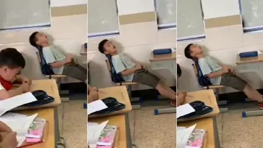 My son secretly filmed his classmates masturbating in the classroom~..