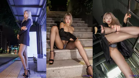 South Korea TAERI outdoor exposure black silk photo album former girl group member