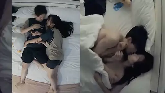 [Hotel camera secretly filmed] College student couple has sex with super sweet and pure girl at the beginning of the school term