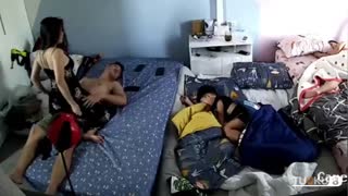The man was raped by his wife in his sleep and couldn't get up. The child and mother-in-law were sleeping next to him.