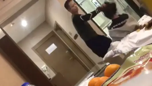 Violent man whipping his girlfriend..