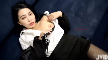 JVID sexy black stockings nude tease
