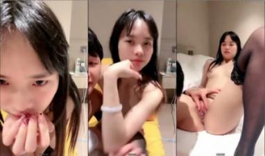 Inside and young long-haired girlfriend play cave white tiger tender force butterfly force tongue tease no pile driver