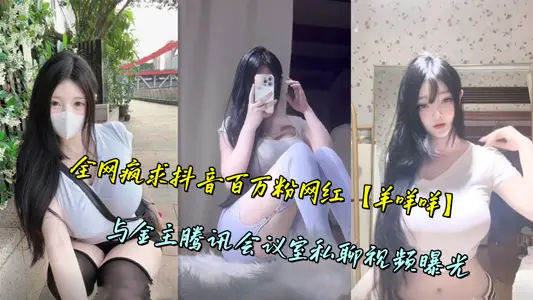 The whole network is crazy about shaking the voice of millions of pink net red [sheep baa baa] and the gold owner Tencent conference room private chat video exposure