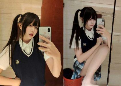 Pure white silk JK tender sister and boyfriend passionate sex, double ponytail crotch hard service, delicate buttocks were violently piling