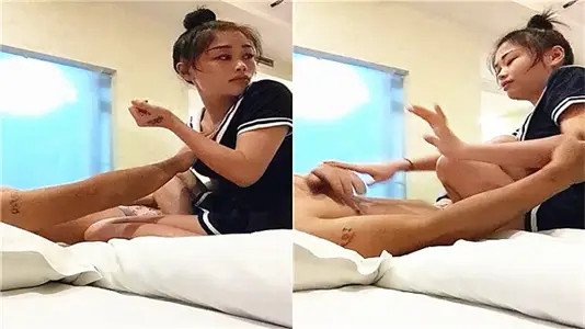 I stayed in a hotel on a business trip and called for a massage. My little sister was still young and had to be hard.